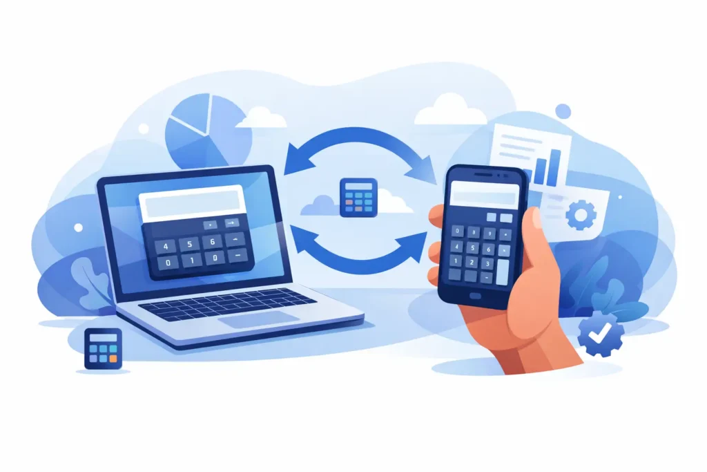 Desktop and Mobile Calculation Sync in Practice