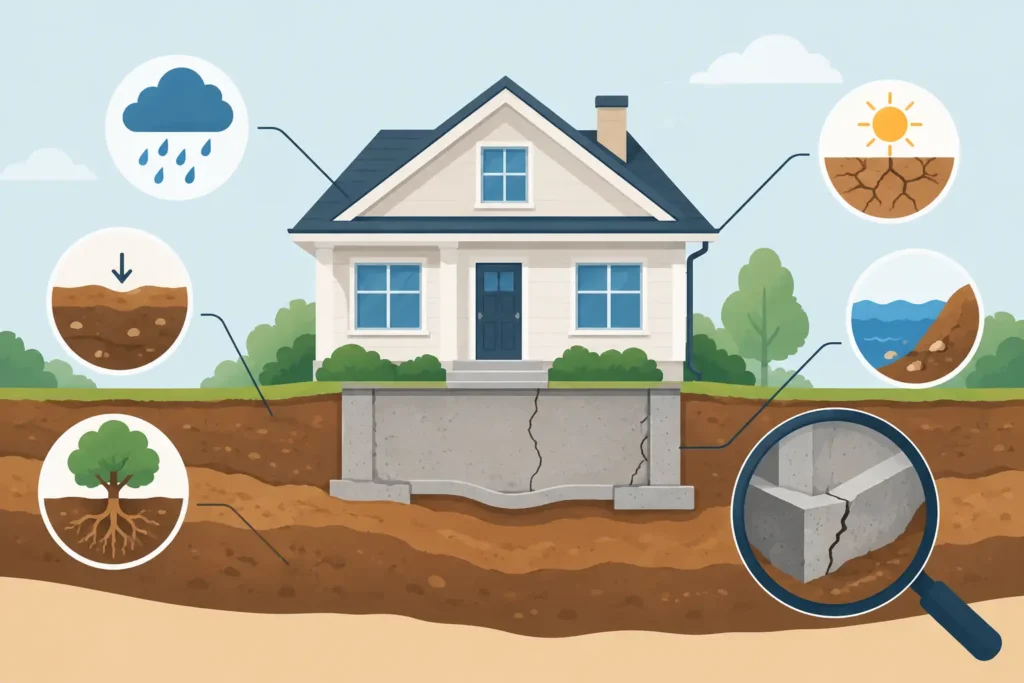 Foundation Settlement Causes and Assessment